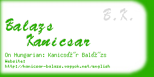 balazs kanicsar business card